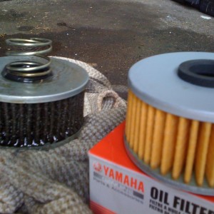 old oil filter, new oil filter