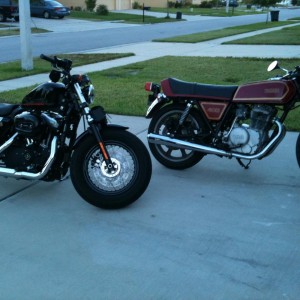 My 2010 Harley sportster 48 and 1977 Yamaha Xs 400