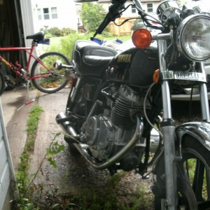 Front of bike, with