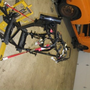 frame and new harness after blast and powder coat