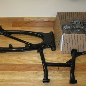 swing arm, & center stand after powder coat