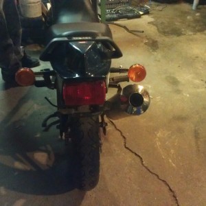 Back of bike, turn signals mounted. (Those are only for safety, I WILL be changing them)