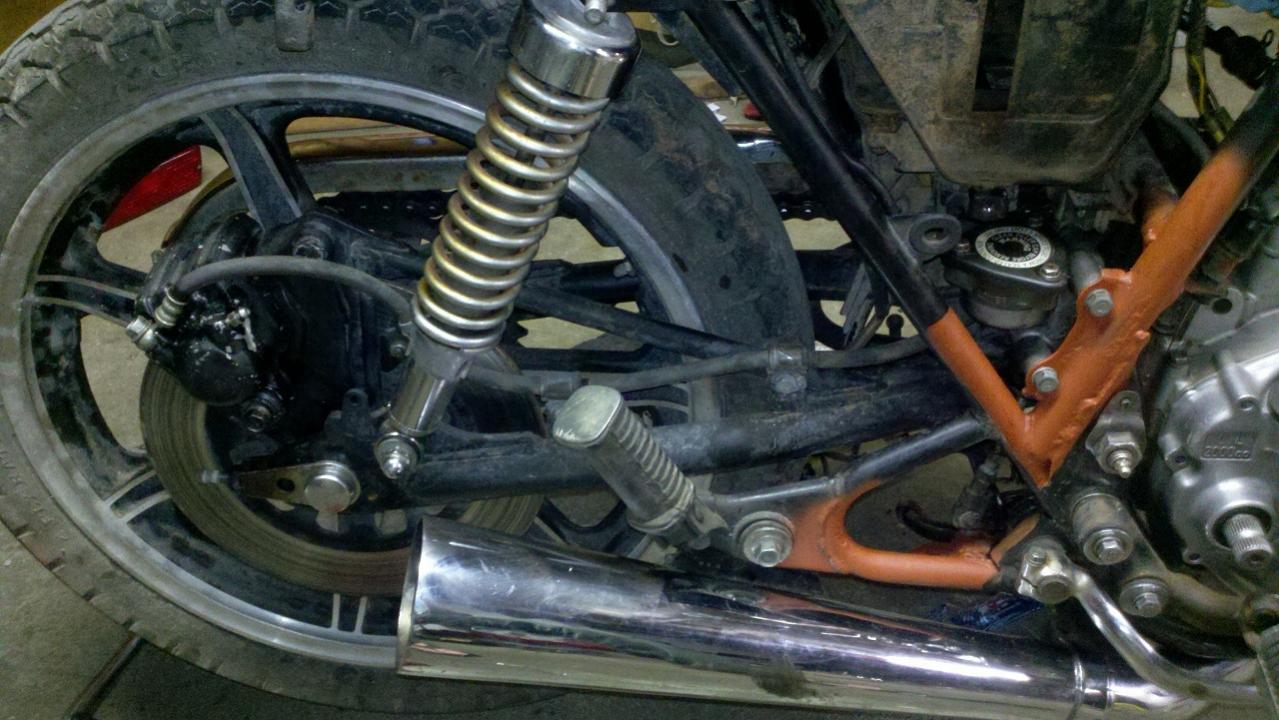 rear disc setup of parts bike